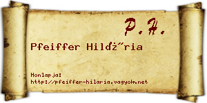 Pfeiffer Hilária névjegykártya